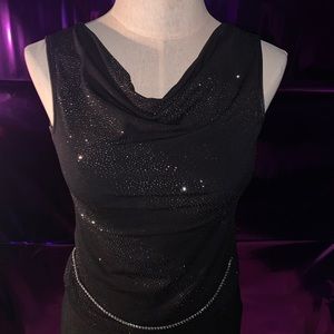 sequined vintage black fancy shirt